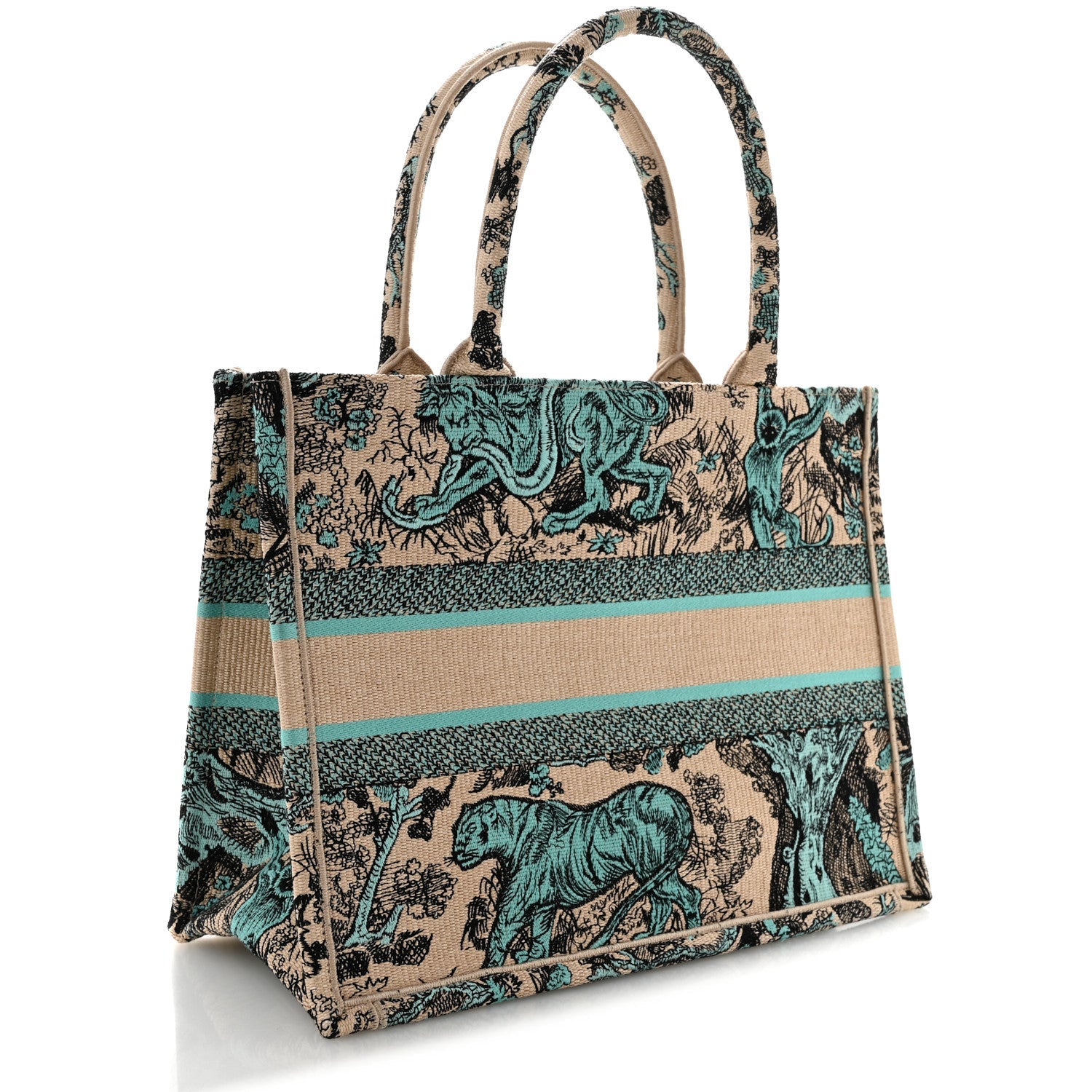 Raffia Embroidered Dioriviera Medium Book Tote Aquamarina £¨ Direct shipment via from wholesalehk.shop