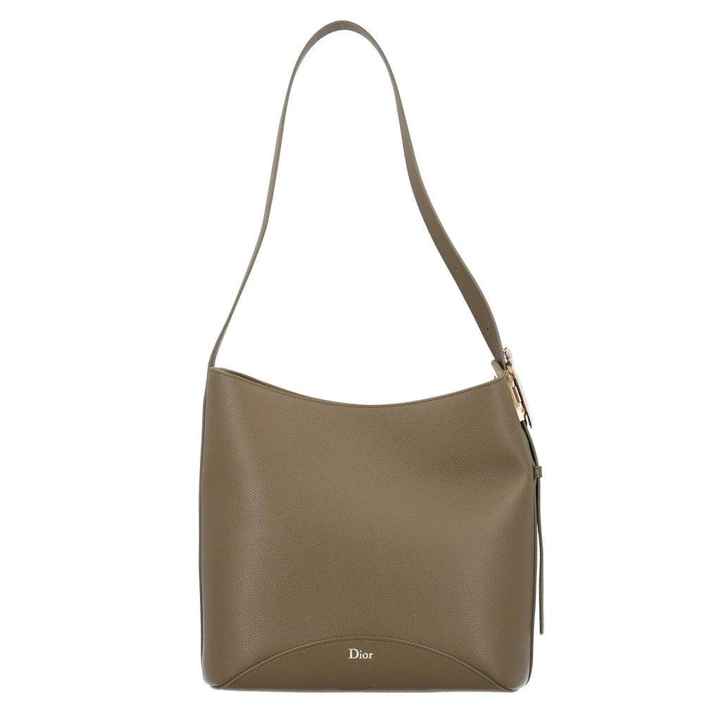Grained Calfskin Medium Medaillon Bucket Bag Khaki wholesalehk.shop