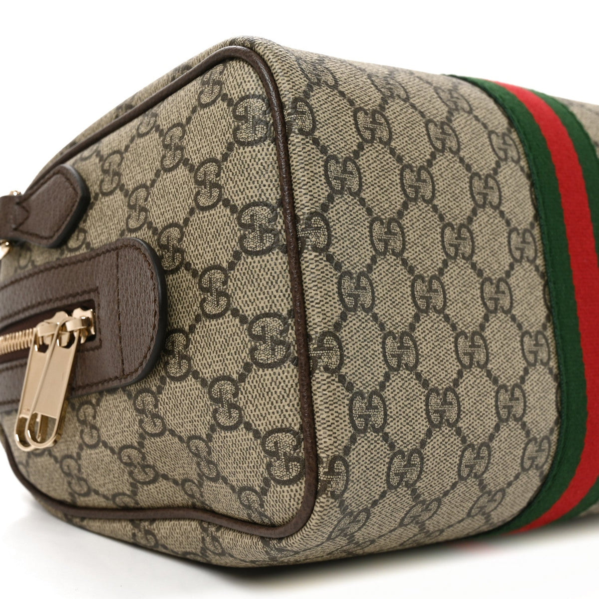 GG Supreme Monogram Web Medium Ophidia Top Handle Bag Beige Dark Brown wholesalehk.shop
