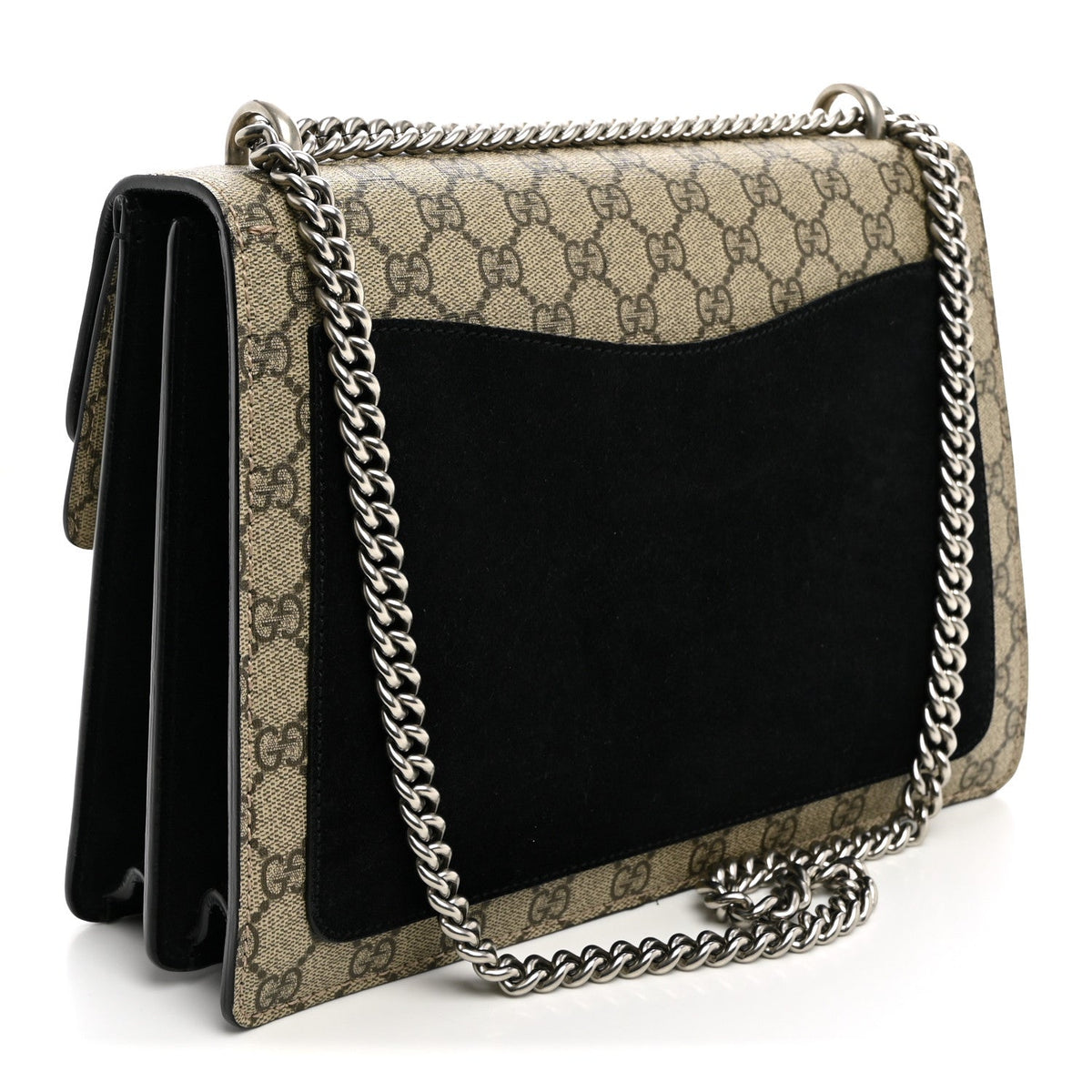 GG Supreme Monogram Medium Dionysus Shoulder Bag Black wholesalehk.shop