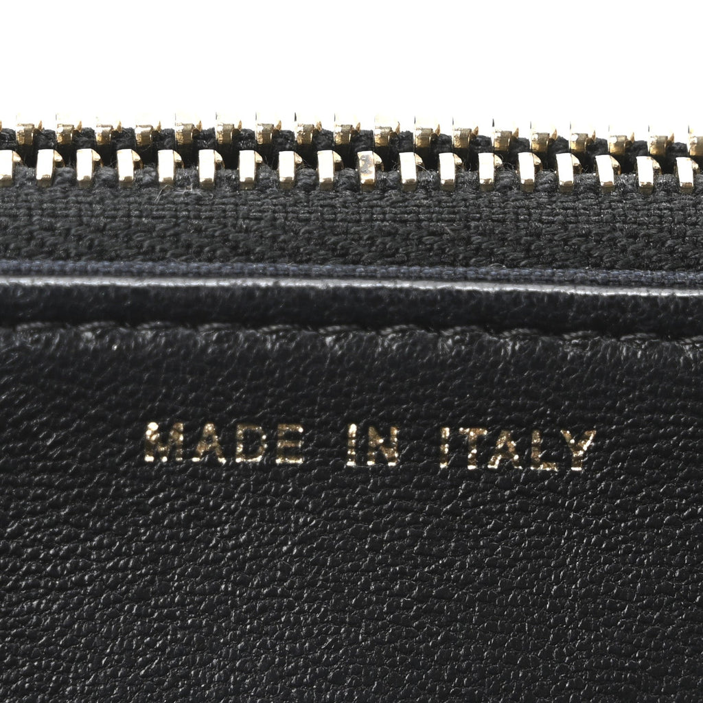 Lambskin Quilted Golden Class Wallet on Chain WOC Black wholesalehk.shop