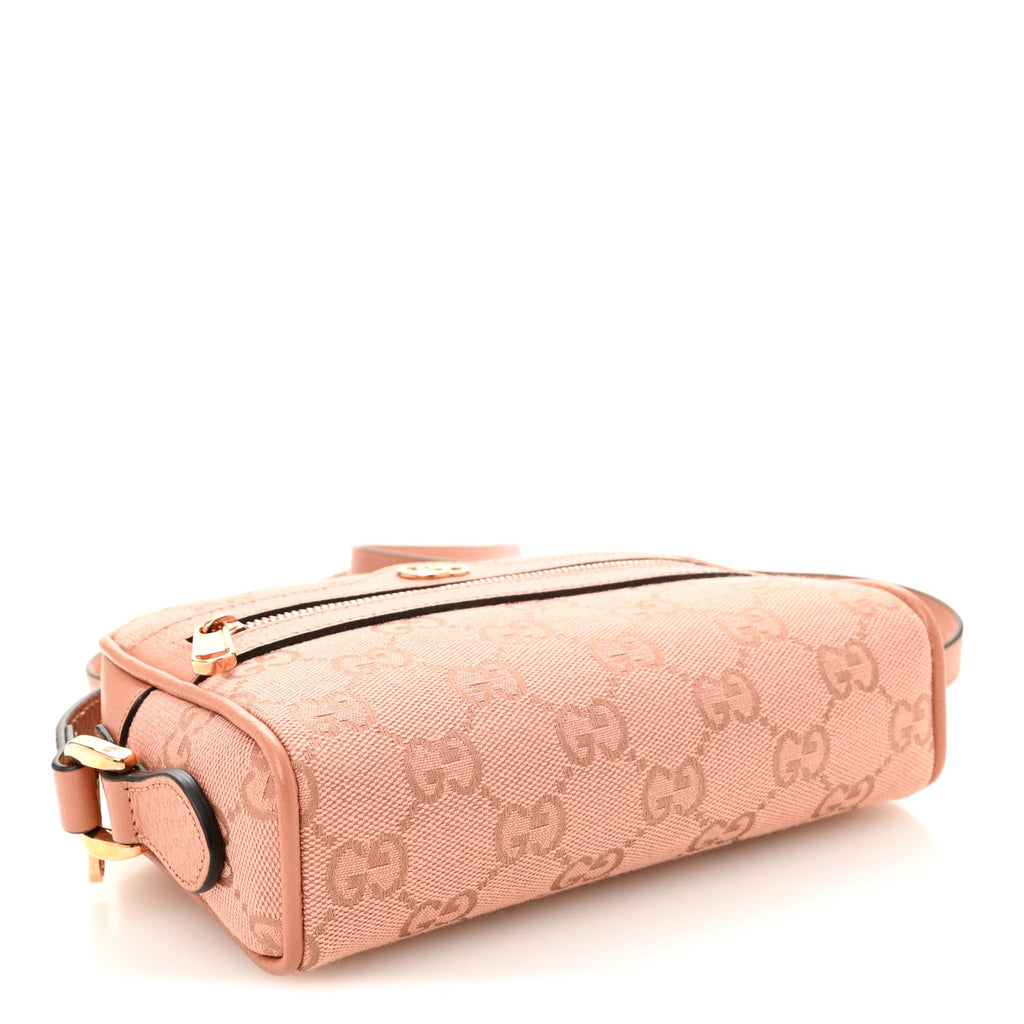 Monogram Textured Dollar Calfskin Mini Ophidia Shoulder Bag Cloche Rose Pink wholesalehk.shop