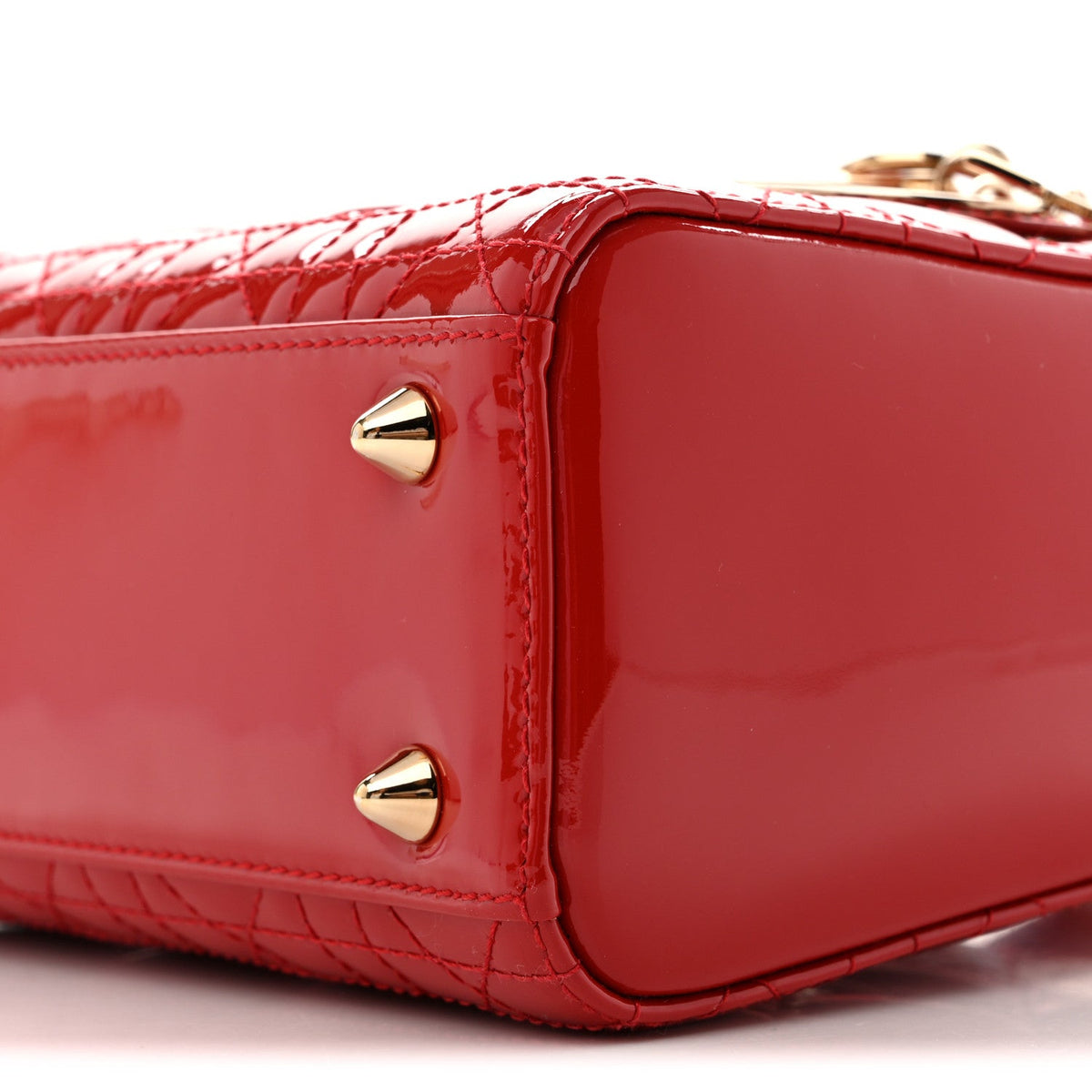 Patent Cannage Small Lady Dior Cherry Red wholesalehk.shop