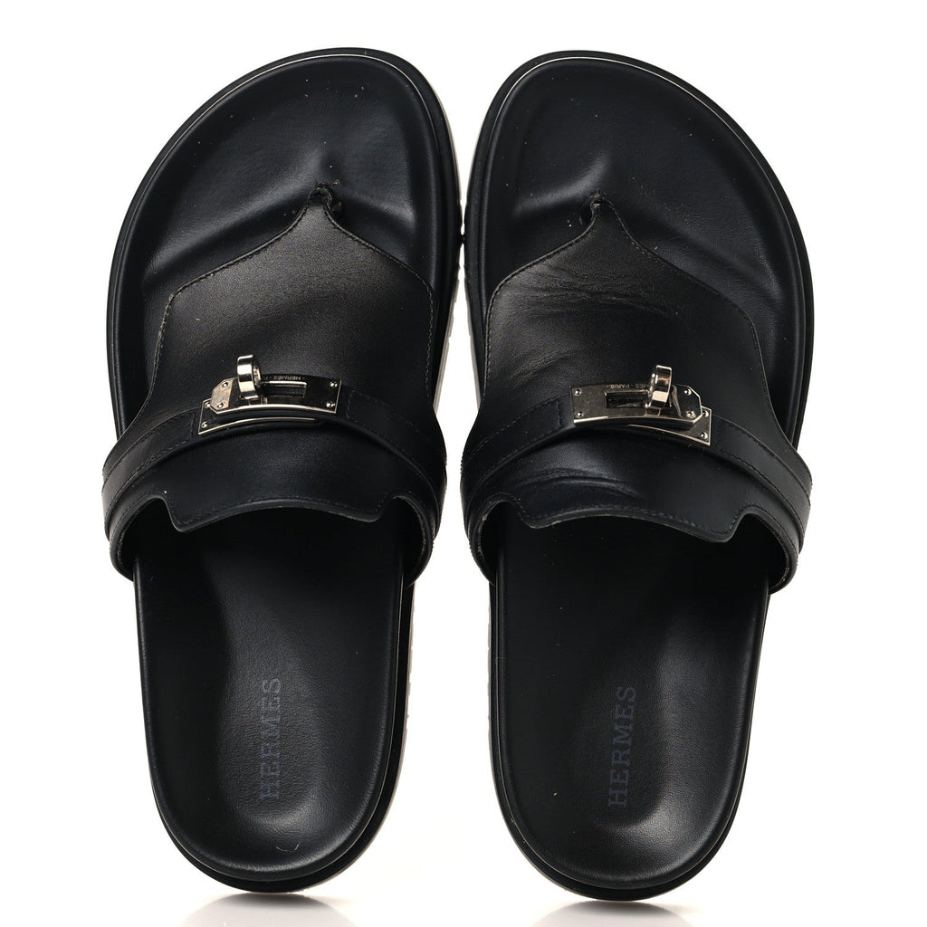 Calfskin Womens Empire Sandals 37.5 Black wholesalehk.shop