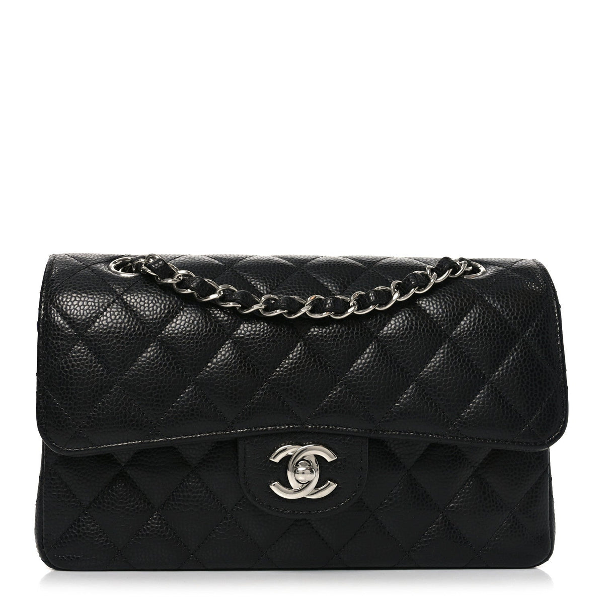 Caviar Quilted Small Double Flap Black wholesalehk.shop