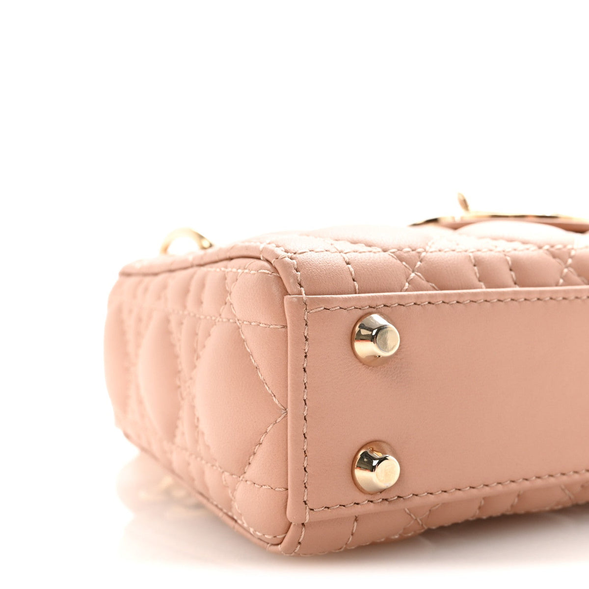 Lambskin Cannage Micro Lady Dior Rose Des Vents wholesalehk.shop