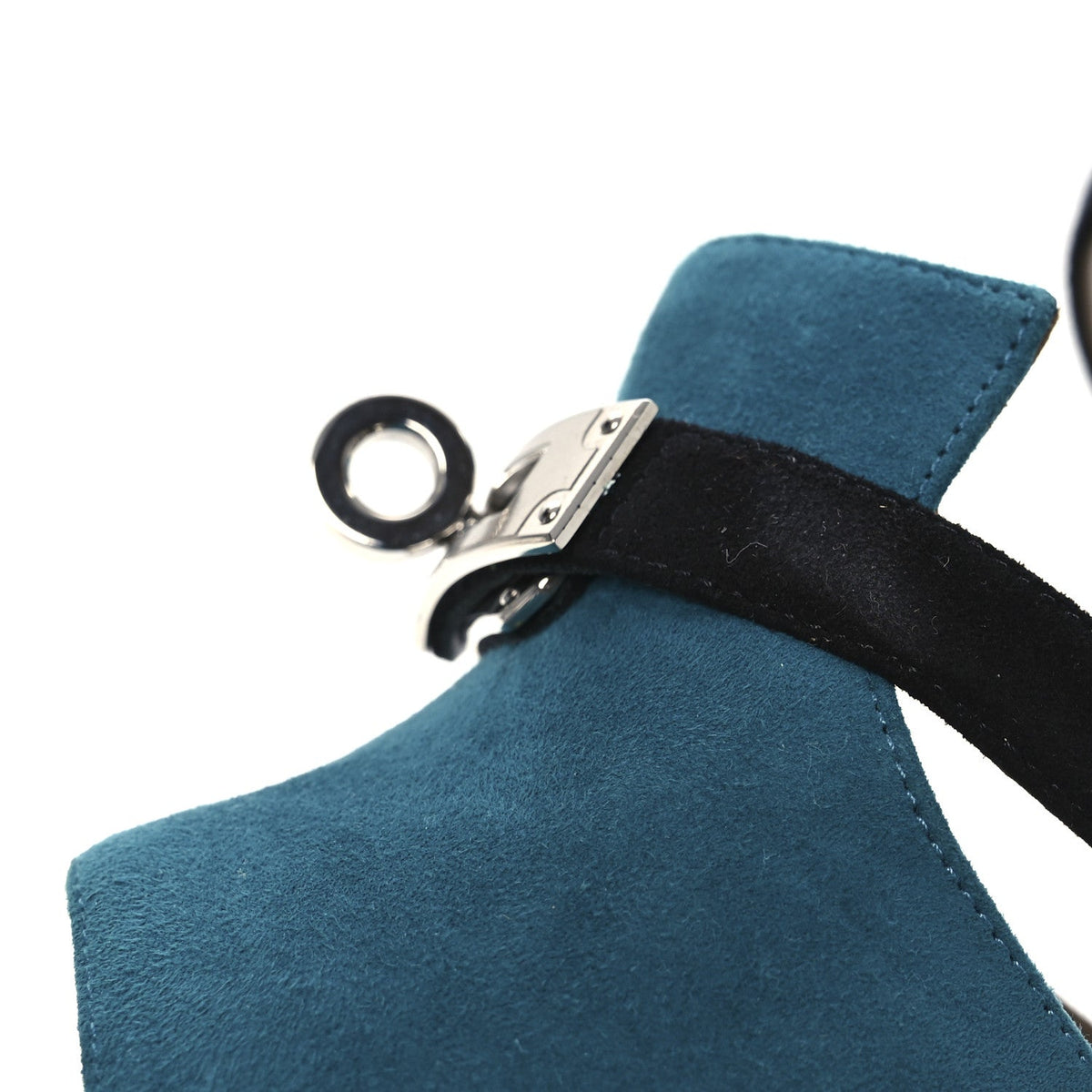 Suede Goatskin Calas Sandals 37.5 Vert Oxford Bleu Celeste Black wholesalehk.shop