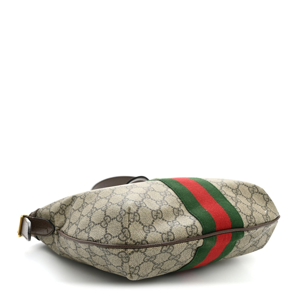 GG Supreme Monogram Web Small Ophidia Half Moon Hobo Brown wholesalehk.shop
