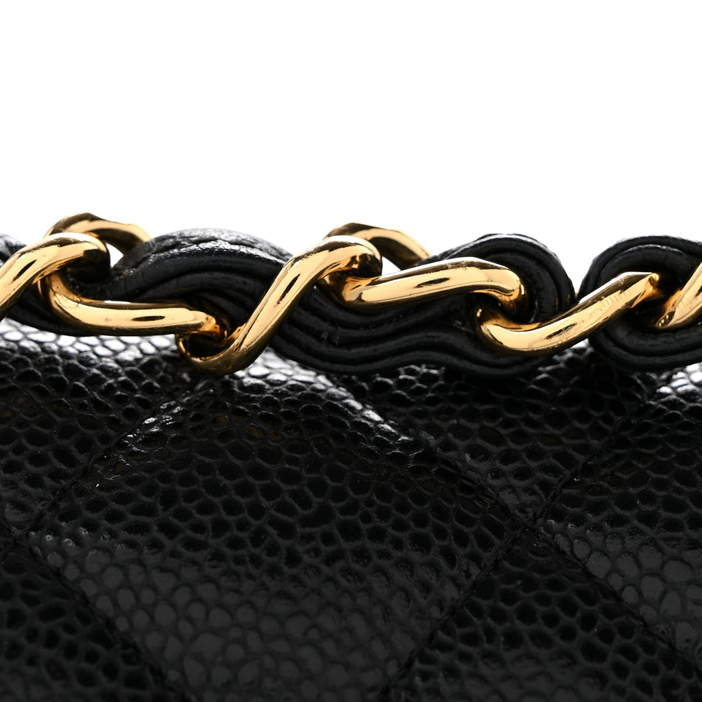 Caviar Quilted Jumbo Double Flap Black wholesalehk.shop