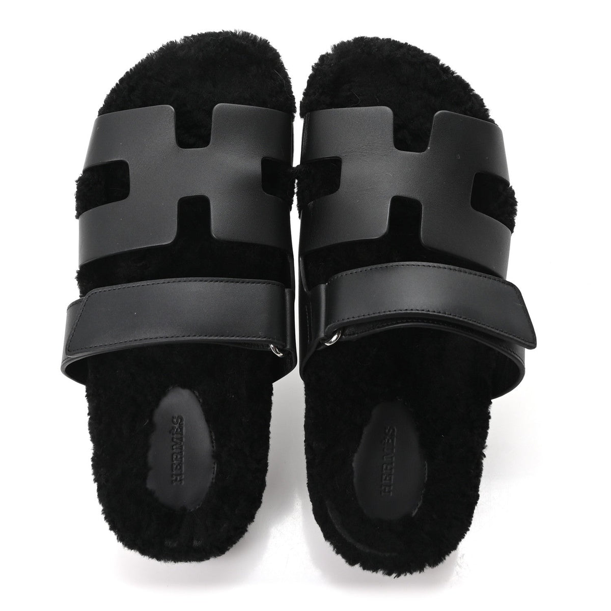 Calfskin Woolskin Womens Chypre Sandals 39 Black wholesalehk.shop
