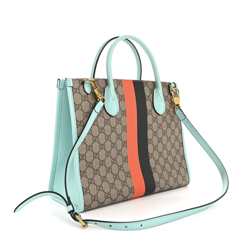 GG Supreme Monogram Textured Dollar Calfskin Web Gucci Tiger Small Retro Interlocking G Tote Bag Multicolor wholesalehk.shop
