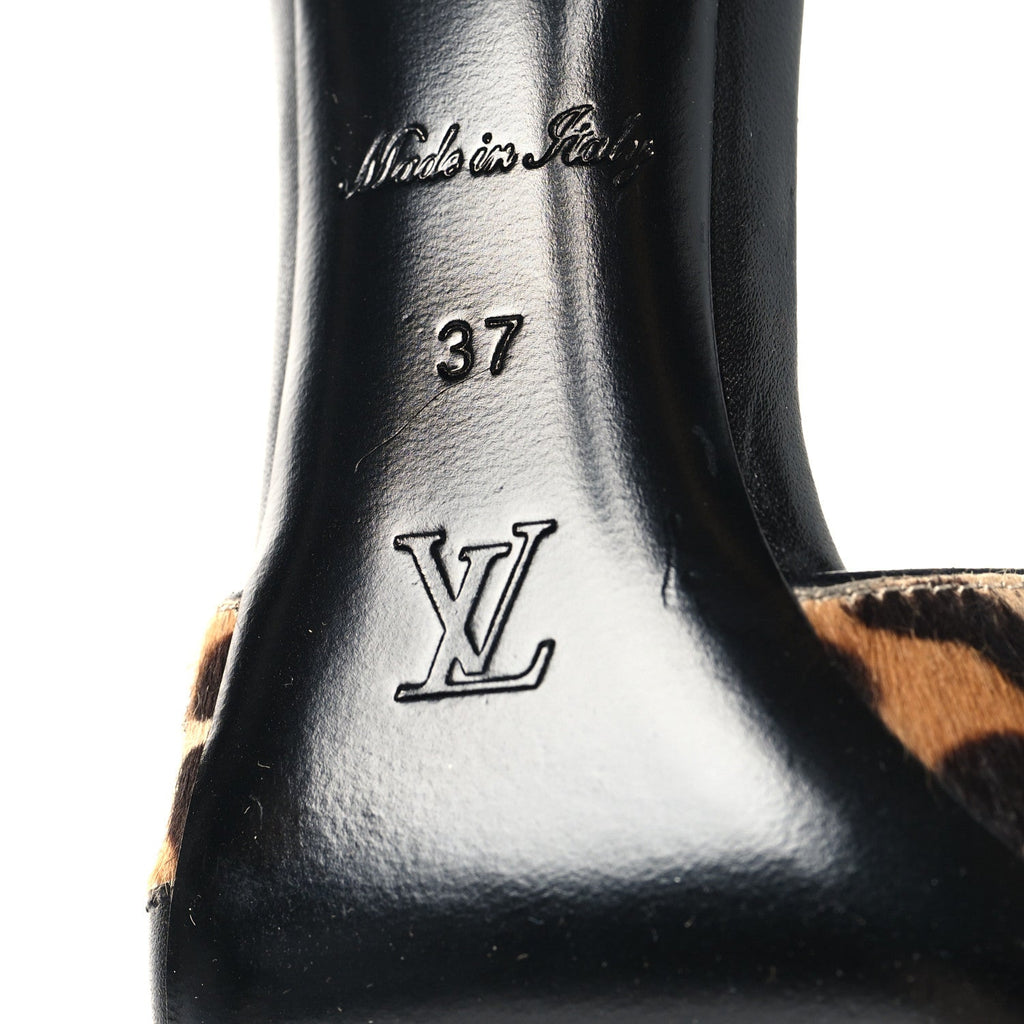 Calfskin Pony Hair Leopard Revival Mules 37 Brown £¨ Direct shipment via from wholesalehk.shop