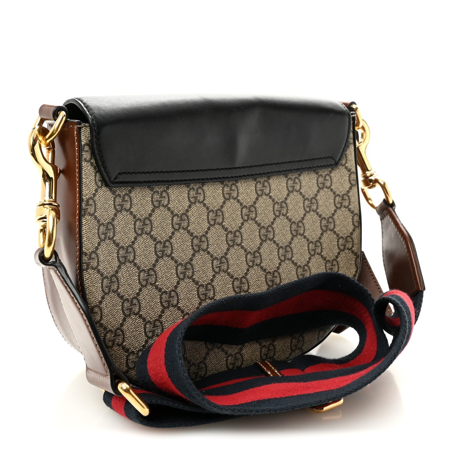 GG Supreme Monogram Web Medium Padlock Messenger Shoulder Bag Black £¨ Direct shipment via from wholesalehk.shop