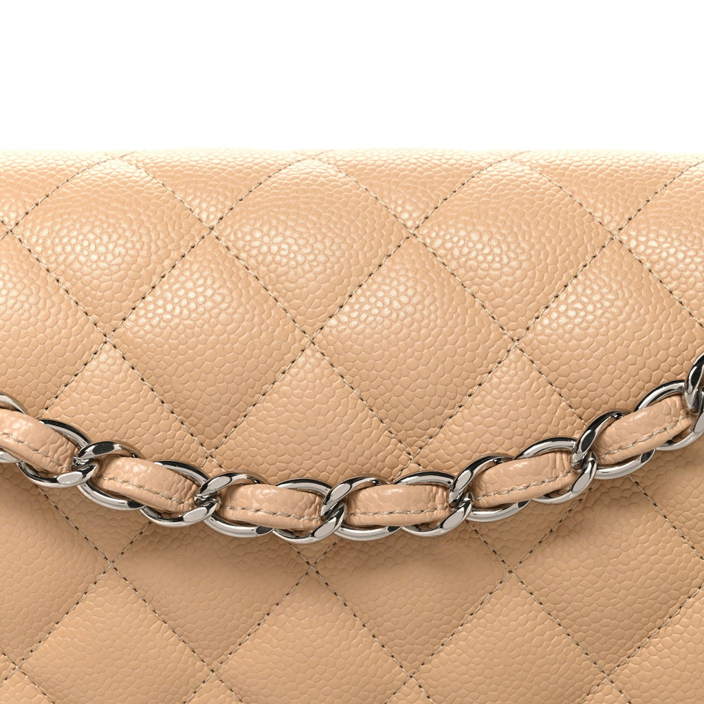 Caviar Quilted Jumbo Double Flap Beige wholesalehk.shop