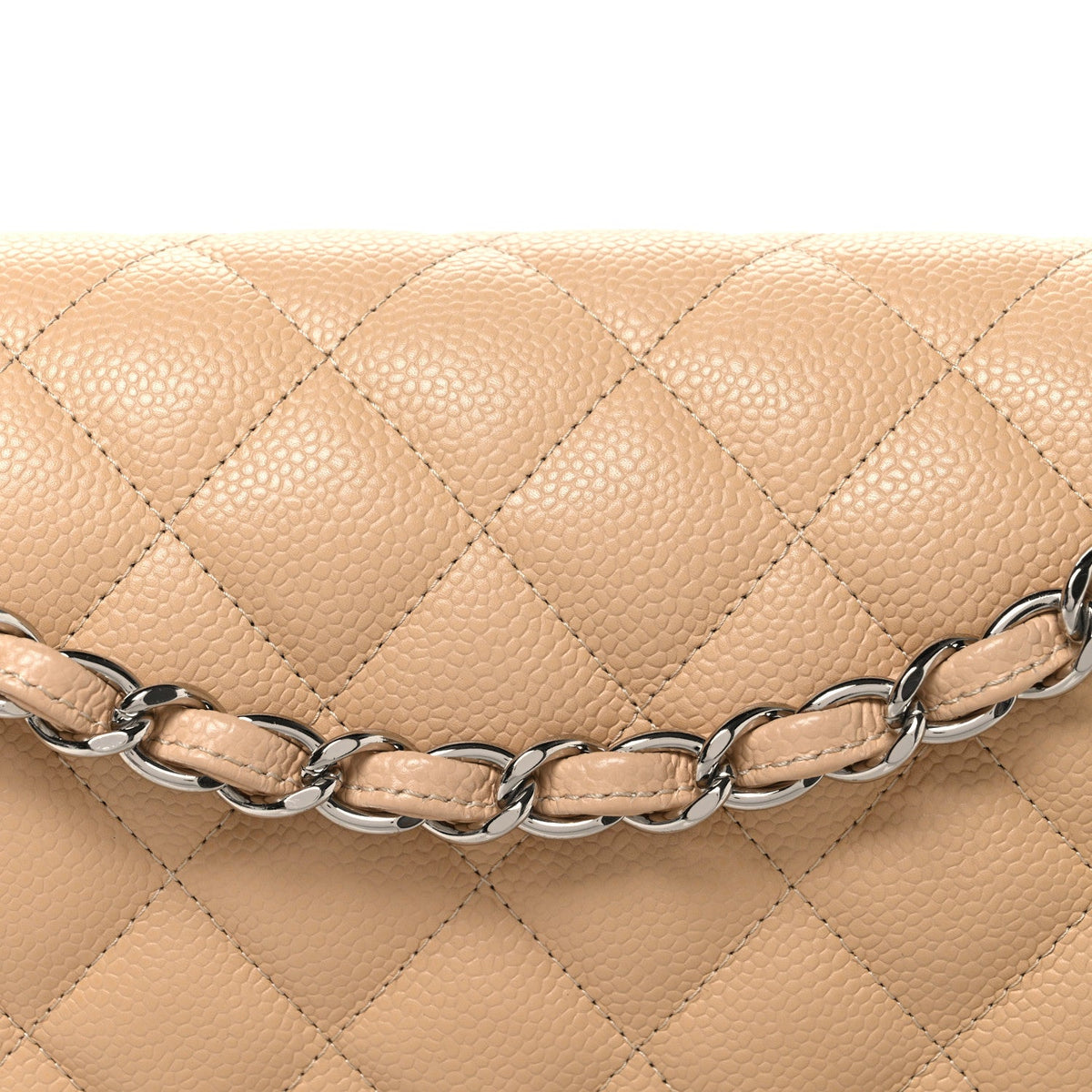 Caviar Quilted Jumbo Double Flap Beige wholesalehk.shop