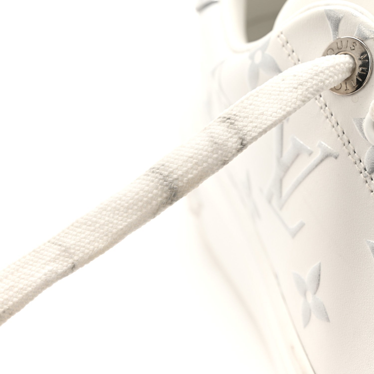 Calfskin Monogram Debossed Time Out Sneakers 38 White Silver £¨ Direct shipment via from wholesalehk.shop