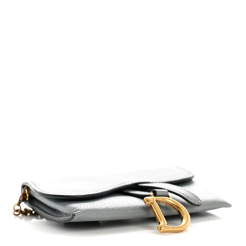 Goatskin Nano Saddle Chain Pouch Blue wholesalehk.shop