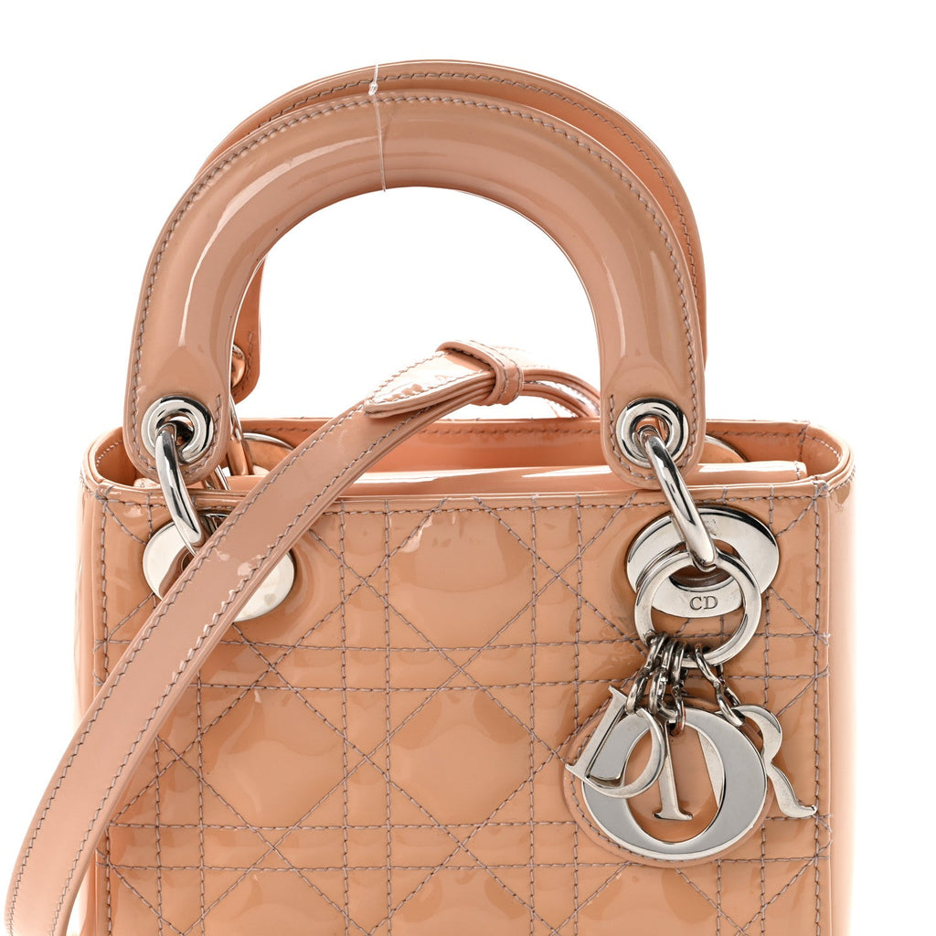 Patent Cannage Mini Lady Dior Rose Clair wholesalehk.shop