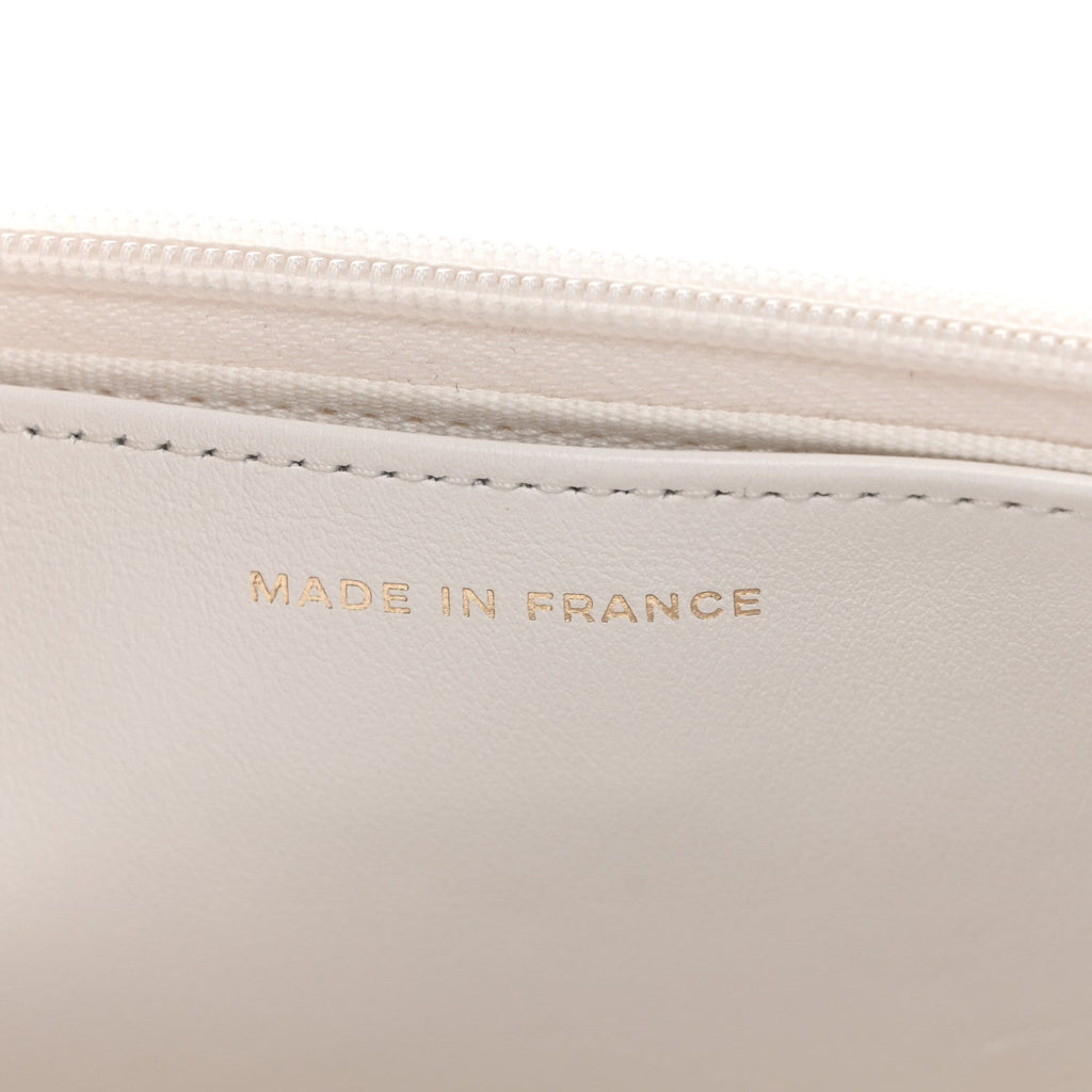 Caviar Quilted Enamel Coco Casino Wallet On Chain WOC White wholesalehk.shop