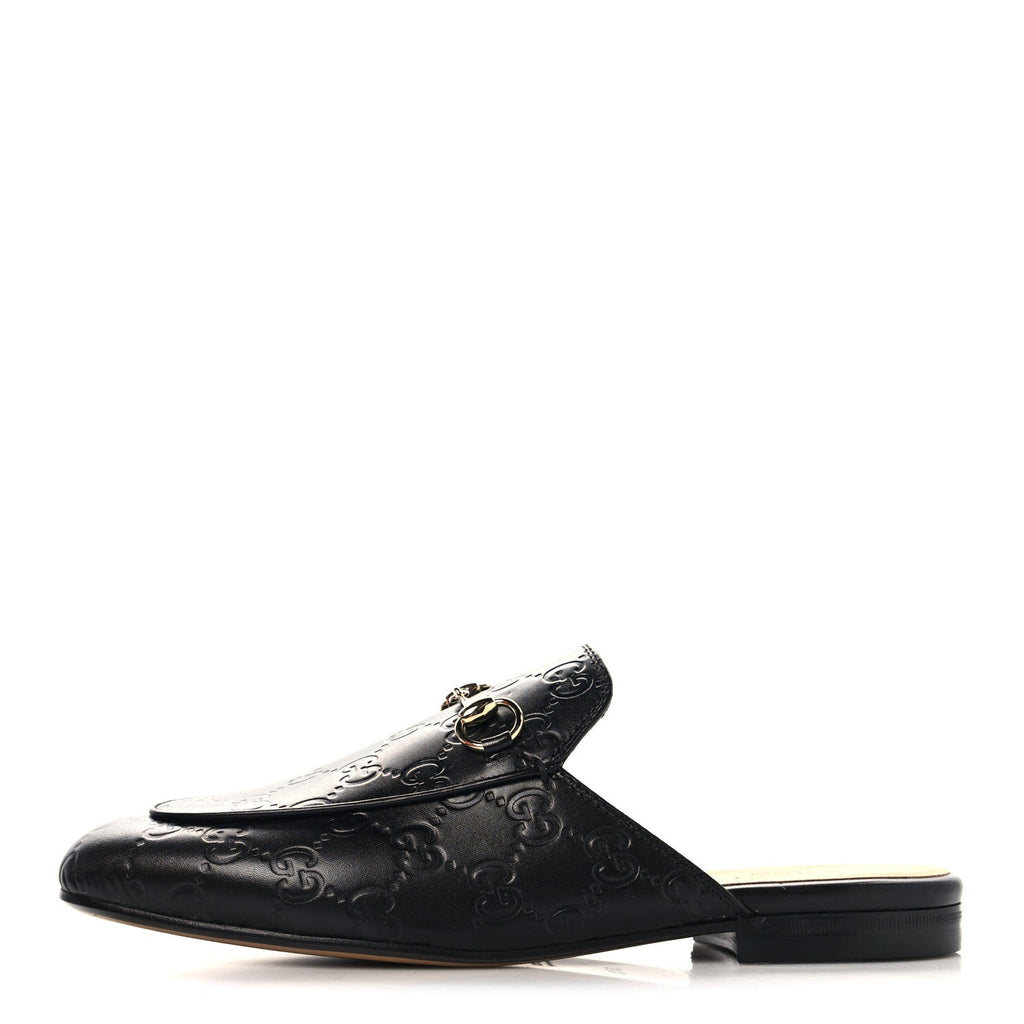 Glamour Calfskin Guccissima Womens Princetown Slippers 37.5 Black £¨ Direct shipment via from wholesalehk.shop