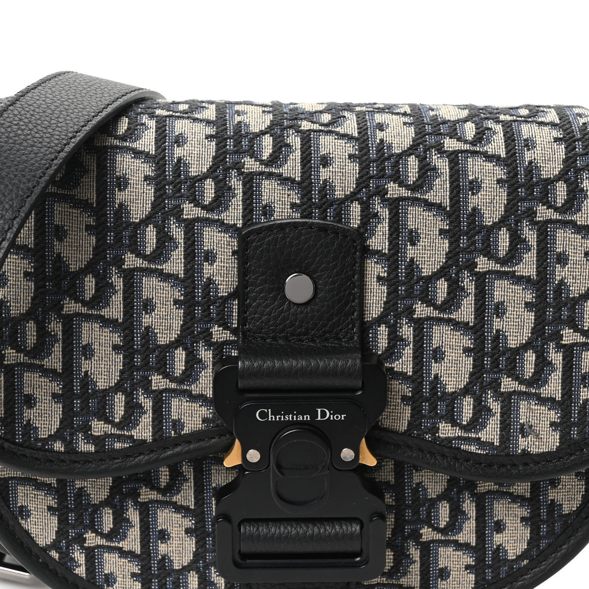 Oblique Grained Calfskin Mini Gallop Bag With Strap Black Beige wholesalehk.shop