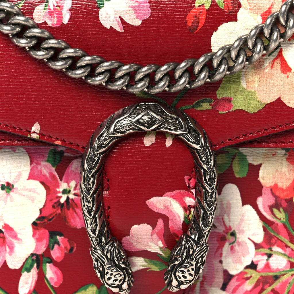 Calfskin Blooms Print Small Dionysus Shoulder Bag Romantic Cherry Multicolor wholesalehk.shop