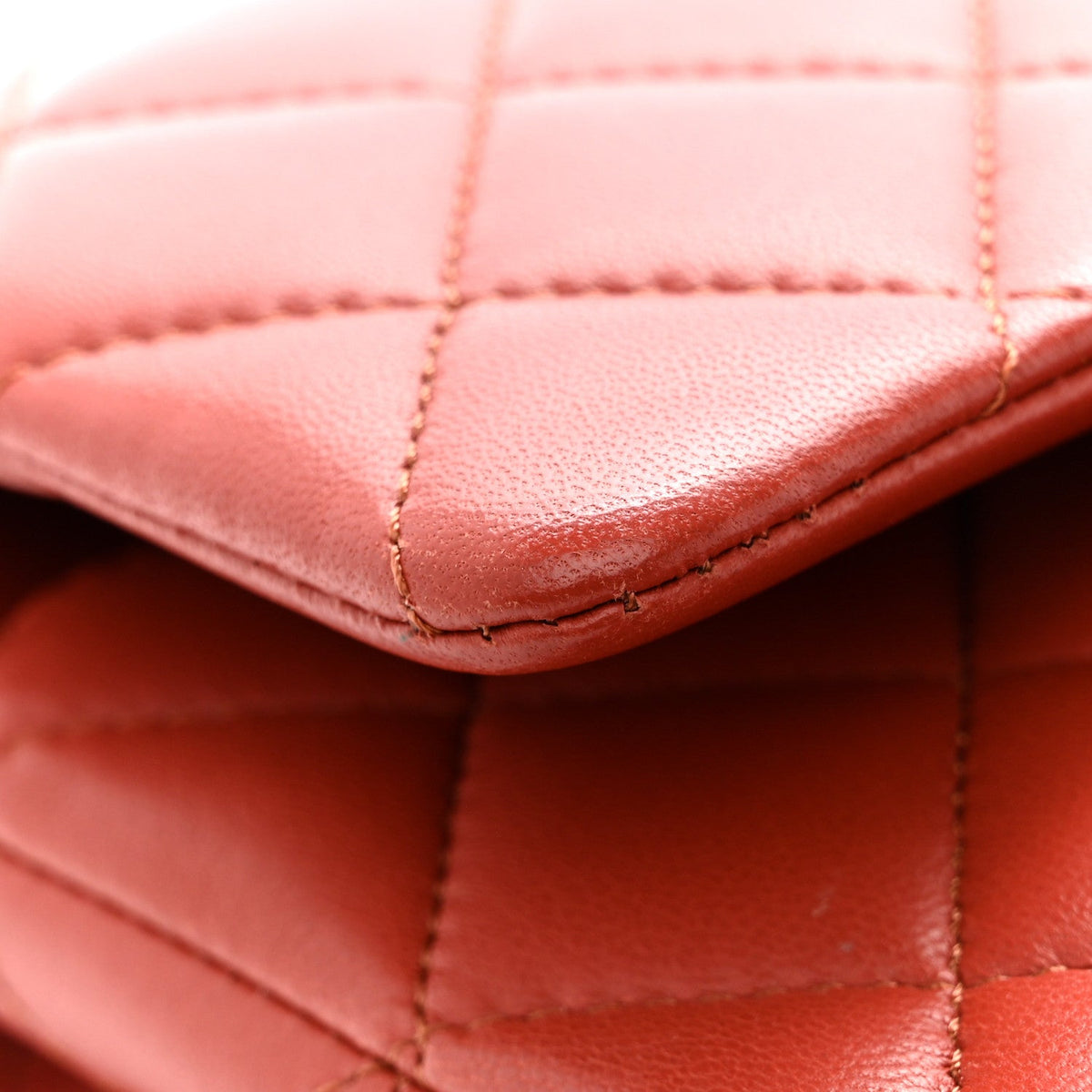 Lambskin Quilted Medium Double Flap Brown wholesalehk.shop