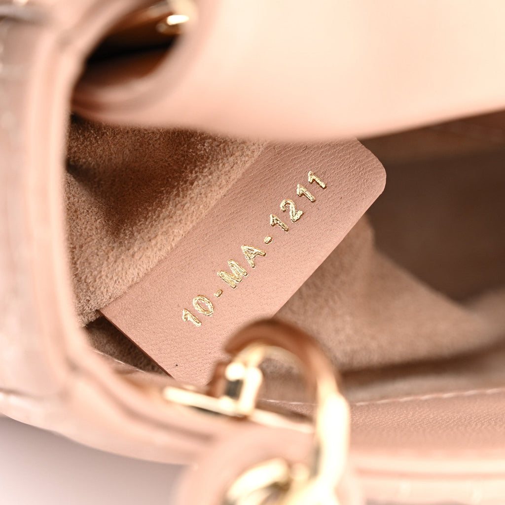 Lambskin Cannage Micro Lady Dior Rose Des Vents wholesalehk.shop