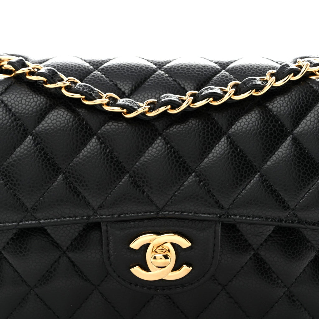 Caviar Quilted Small Double Flap Black wholesalehk.shop