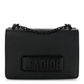Ultra Matte Calfskin J'Adior Chain Flap Bag Black wholesalehk.shop