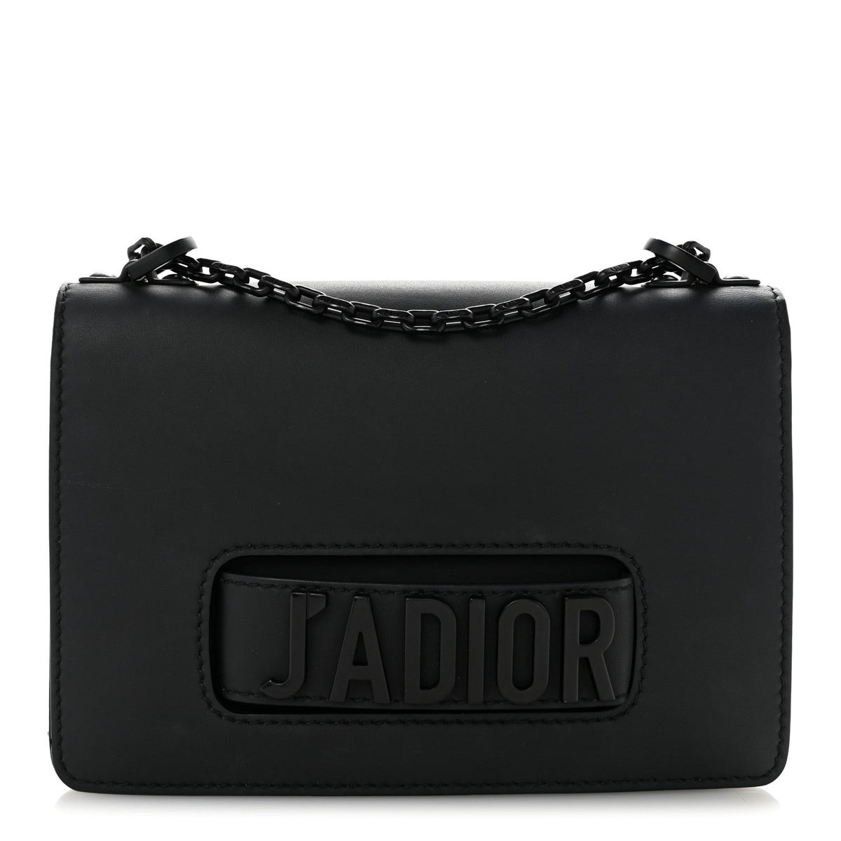 Ultra Matte Calfskin J'Adior Chain Flap Bag Black wholesalehk.shop