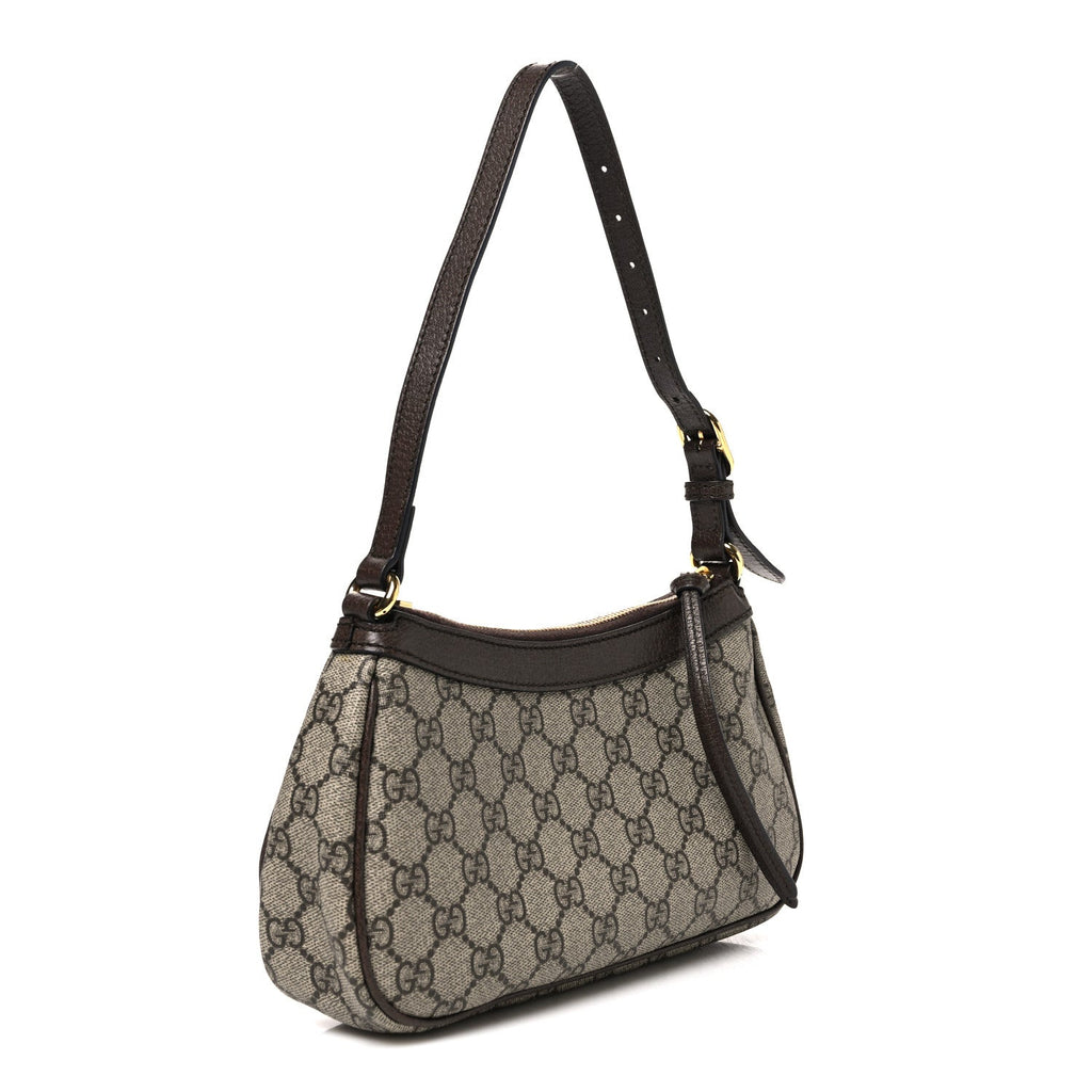 GG Supreme Monogram Textured Dollar Calfskin Small Ophidia Hobo Beige Ebony New Acero wholesalehk.shop