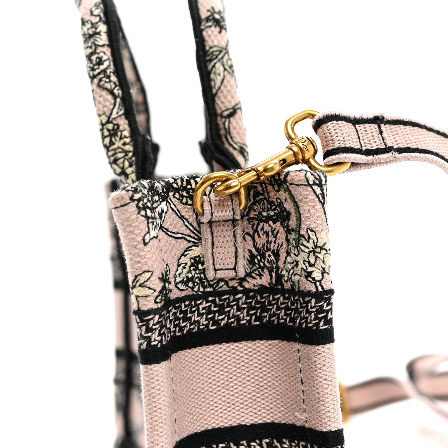 Canvas Embroidered Mini Book Tote With Strap Pink Multicolor £¨ Direct shipment via from wholesalehk.shop