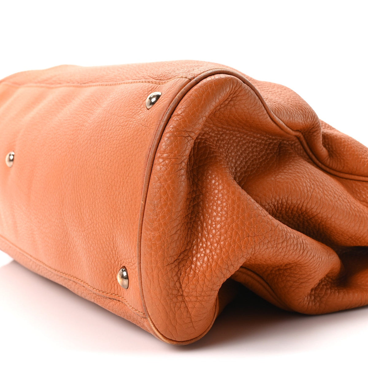 Cellarius Calfskin Large Bamboo Shopper Tote Orange wholesalehk.shop