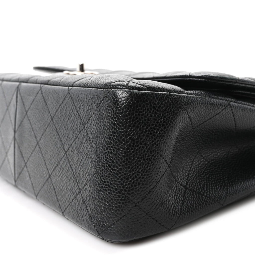 Caviar Quilted Jumbo Double Flap Black wholesalehk.shop