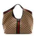 GG Monogram Web Large Giglio Tote Beige Brown wholesalehk.shop