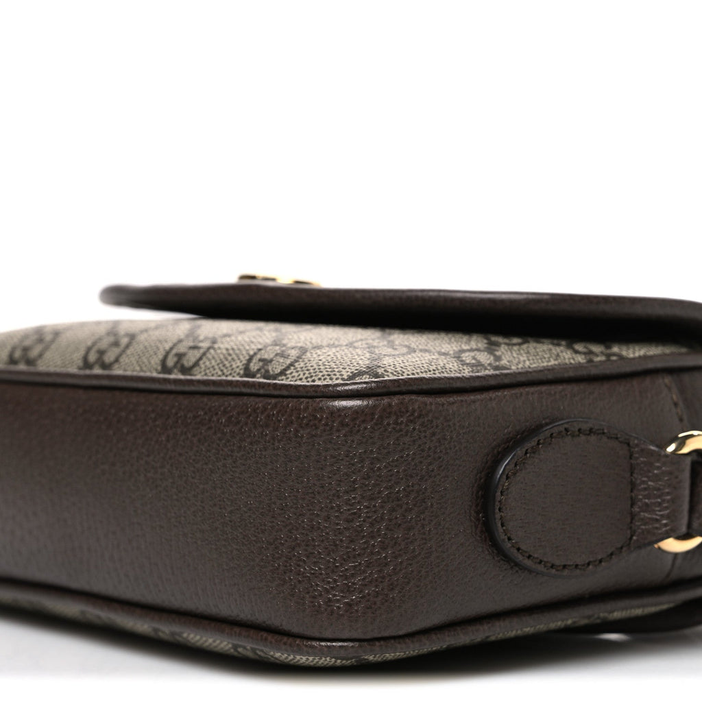 GG Supreme Monogram Textured Dollar Calfskin Mini Ophidia Flap Shoulder Bag Beige Ebony New Acero wholesalehk.shop