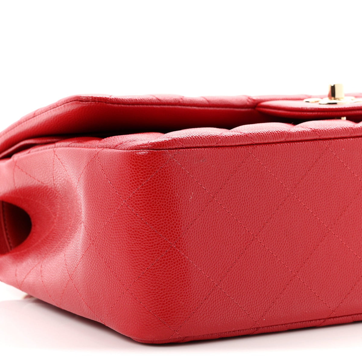 Caviar Quilted Jumbo Double Flap Red wholesalehk.shop
