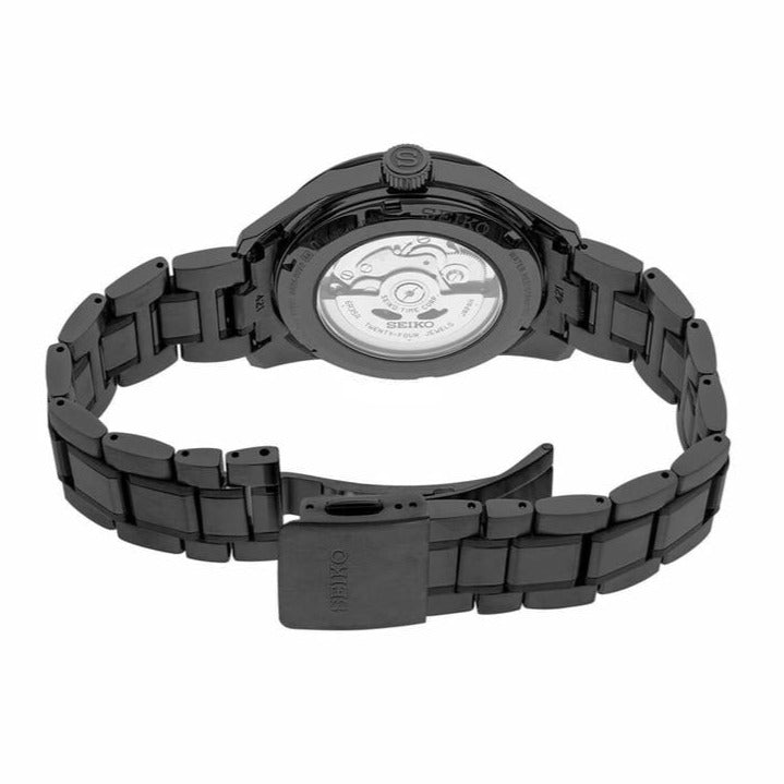 Seiko Presage Sharp Edged Series Black Dial Black Steel Strap Watch For Men - SPB229J1 wholesalehk.shop