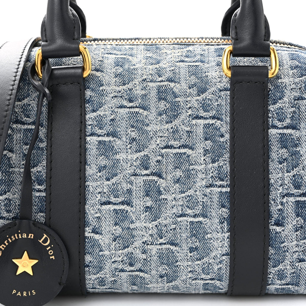 Denim Oblique Groove 20 Bag Blue wholesalehk.shop