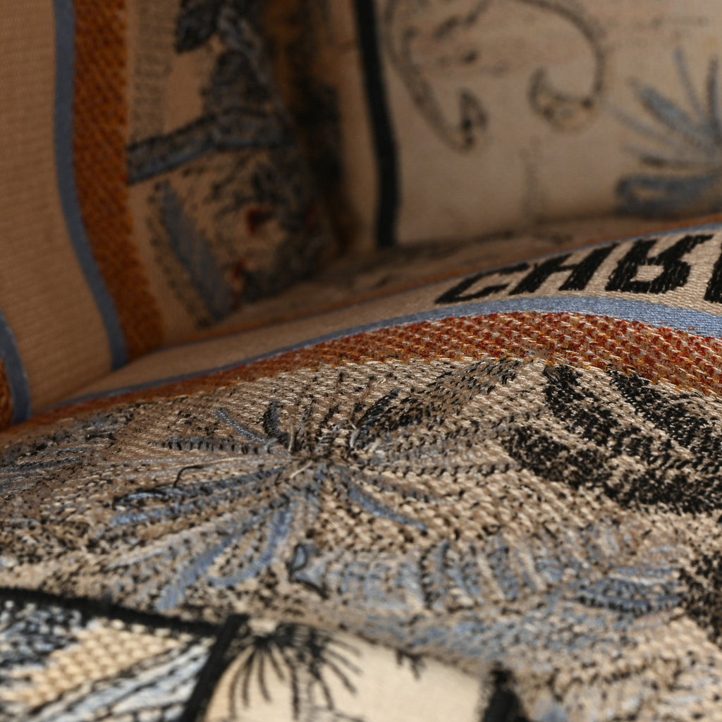 Canvas Embroidered Toile De Jouy Tropicalia Large Book Tote Denim Blue £¨ Direct shipment via from wholesalehk.shop