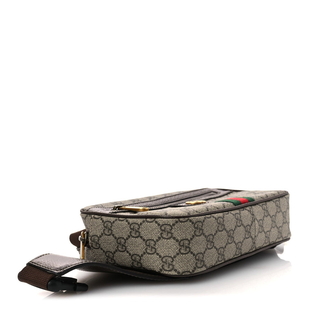 Soft GG Supreme Monogram Medium Ophidia Belt Bag  Dark Brown wholesalehk.shop