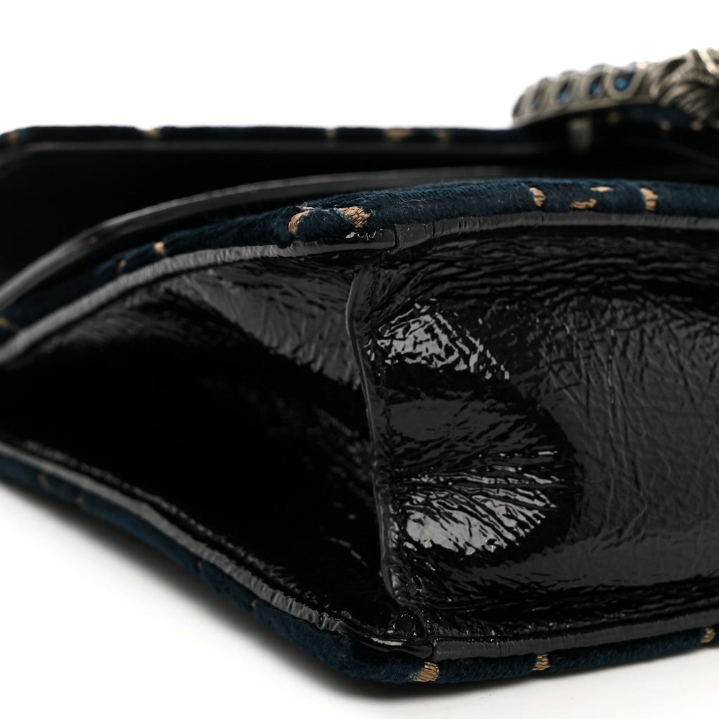 Velvet Skipper Crystal GG Monogram Small Dionysus Shoulder Bag Blue Beige Black wholesalehk.shop