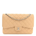 Caviar Quilted Jumbo Double Flap Light Beige wholesalehk.shop