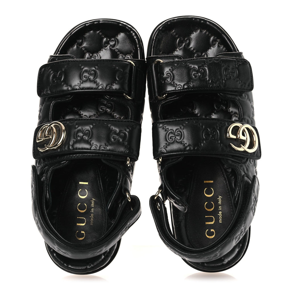 Guccissima GG Embossed Womens Sandals 37 Black £¨ Direct shipment via from wholesalehk.shop