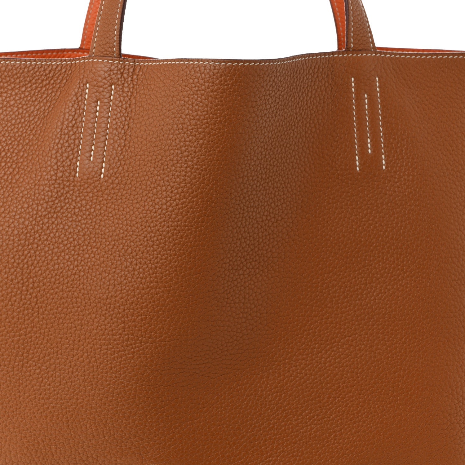 Taurillon Clemence Double Sens 45 Reversible Tote Orange Gold £¨ Direct shipment via from wholesalehk.shop
