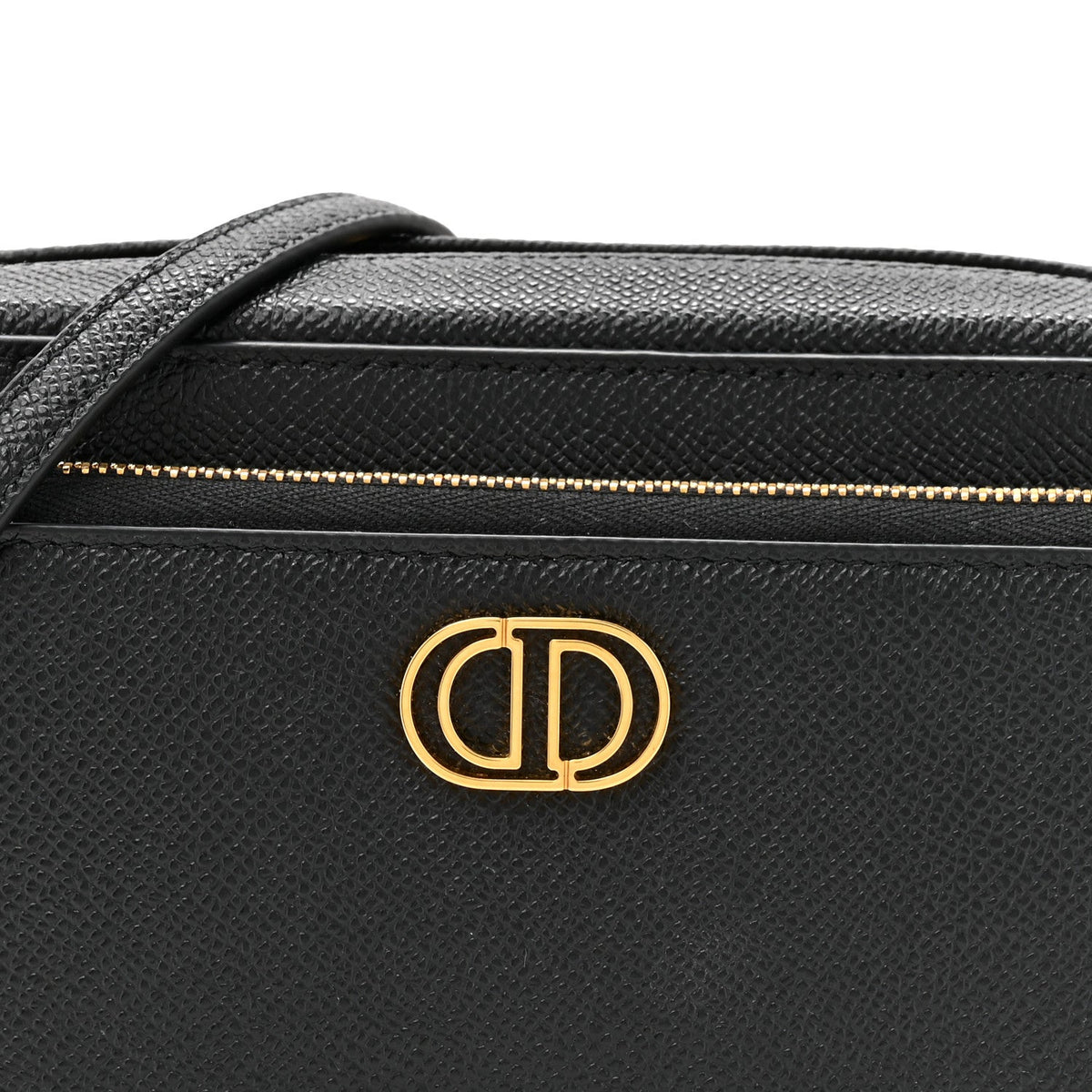Grained Calfskin Caro Double Pouch Black wholesalehk.shop