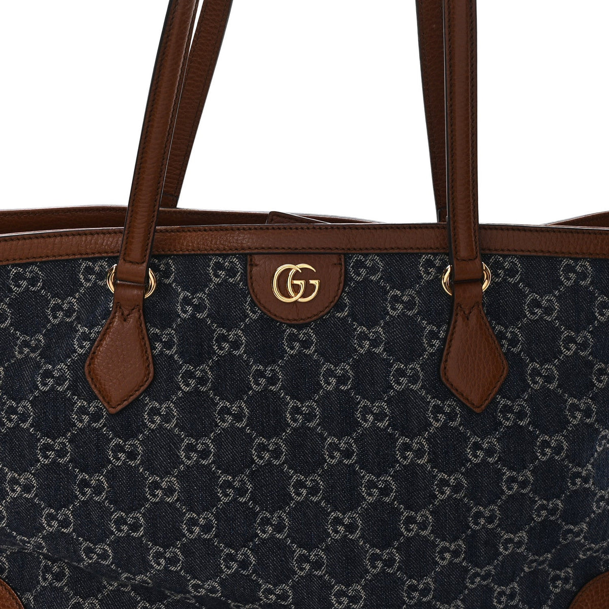 New Denim GG Monogram Medium Ophidia Shopping Tote Blue Tea Cuir wholesalehk.shop