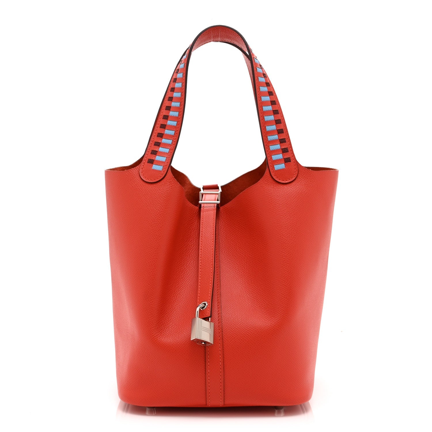 Epsom Tressage De Cuir Picotin Lock 22 MM Rouge Coeur Bleu du Nord Rouge H £¨ Direct shipment via from wholesalehk.shop