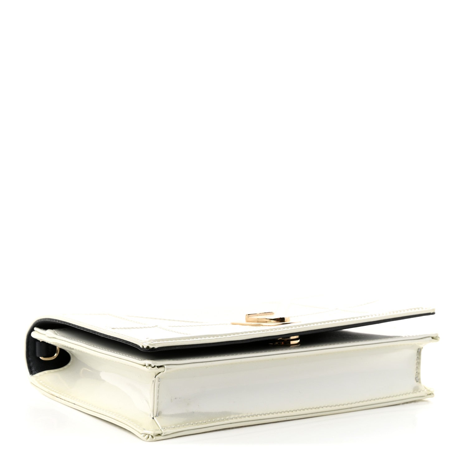 Patent Micro-Cannage Diorama Wallet on Chain Pouch Metallic White ¡§ Direct shipment via from wholesalehk.shop